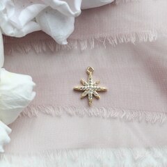 Подвеска Звезда с фианитами 15*13 мм, позолота, У036