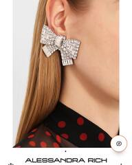 32284- Серьги клипсы БАНТЫ в стиле Alessandra Rich