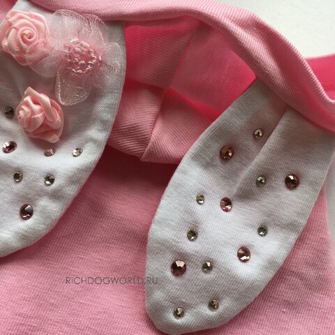 PP306 Кофточка с капюшоном для собак, розовая "For Pets Only -Bunny Love PinkT-Shirt" (Италия)