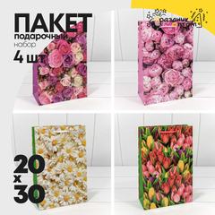 
          Пакет подарочный 20х30х10см "Цветы" (Микс)