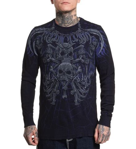 Affliction | Пуловер двусторонний мужской Shadow LS Reversible Thermal A28672 перед