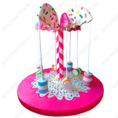 Электрическая карусель детская 4KIDS "Ураган сладостей"
