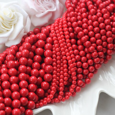 Майорка красная 10 мм, 1 нить, МА212