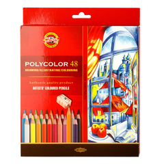 Карандаши цветные художественные POLYCOLOR 3836, 48 цветов