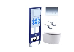 Aquatek Set Aquatek ЕВРОПА New-016 4в1 Set Aquatek ЕВРОПА New-016 4в1  (рама Aquatek  INS-0000017+крепление KKI-0000002 +кнопка KDI-0000016 + унитаз AQ1106L-00+тонкое сиденье с механиз) фото