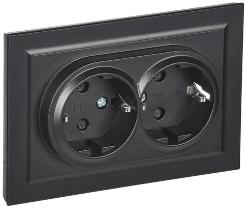 BRITE Роз. 2-я с з/к/ш 16А в сб. РСш12-3-БрЧ черн. IEK