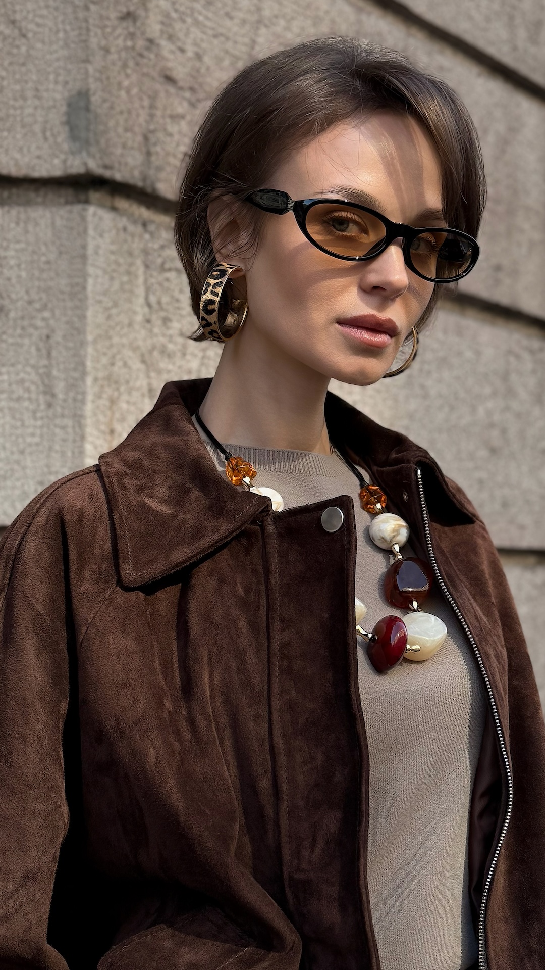 Серьги кольца с леопардовым принтом