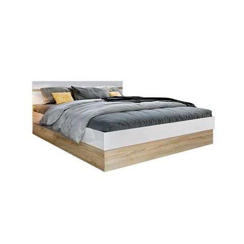 С/Г Ким Кровать 1,4м с ПМ (Белый глянец холодный, сонома)