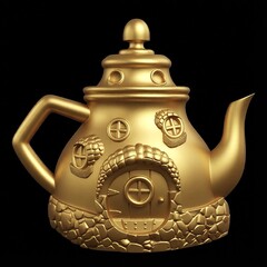 Силиконовый молд № 421 Домик чайник 2 D ( серия домики для гномов и фей)