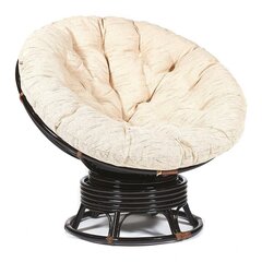 Кресло-качалка Папасан (PAPASAN 23/01 W /с подушкой и ремешками/ (Antique brown (античный черно-коричневый)