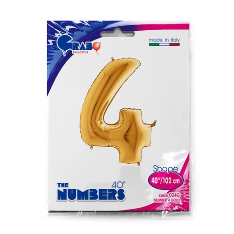 Шар Г 40''/102 см, Цифра Золото (Gold) 