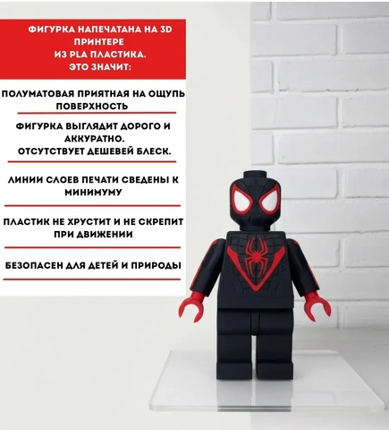 Большая Минифигурка Человек паук черный 3D-печать