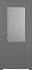 Дверь Стелла 2 / Цвет Эмаль графит / Мателюкс белый витраж / Двери Belwooddoors