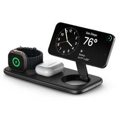 Беспроводная зарядка Satechi Qi2 Trio Wireless Charging Stand подставка, 45Вт адаптер