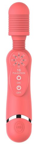 Розовый универсальный массажер Silicone Massage Wand - 20 см. - Shots Media BV Shots Toys SHTO007PNK