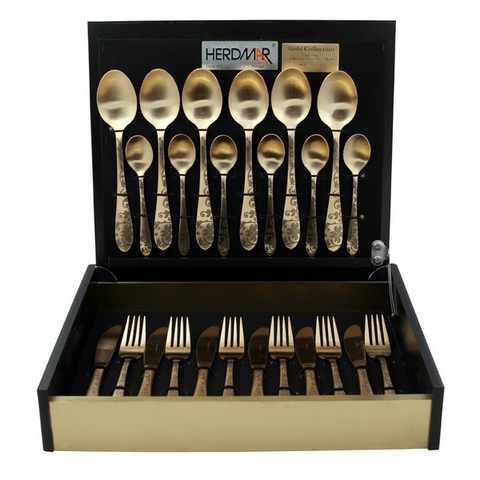 Набор столовых приборов на 6 персон 24 предмета Herdmar Atlanta Old Gold-3