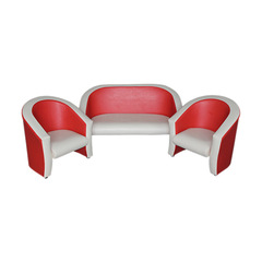 Комплект мягкой игровой мебели «Совенок» красно-бежевый