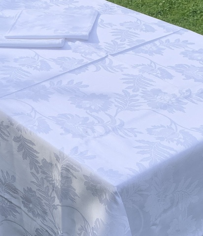 Скатерть 150х180 и 6 салфеток Vallesusa Arles 14463 белые