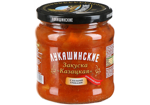 Закуска  казацкая с белыми грибами "Лукашинские", 450г