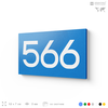 Номер на дверь 566, табличка на дверь для офиса, квартиры, кабинета, аудитории, склада, голубая 120х70 мм, Айдентика Технолоджи