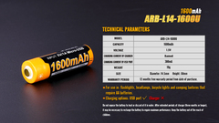 Аккумулятор AA / 14500 LI-ION Fenix 1.5V, 1600mAh + micro USB port