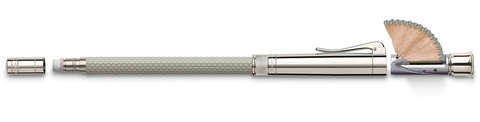 Превосходный карандаш Graf von Faber-Castell Perfect Pencil Platinum Guilloche Light Grey