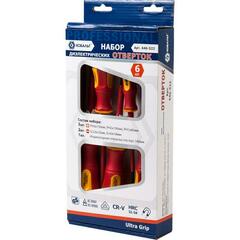 Набор отверток диэлектрических КОБАЛЬТ Ultra Grip CR-V (6 шт.) коробка (646-522)