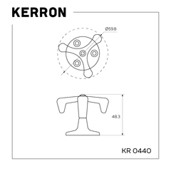 Крючок трехрожковый хром, KR 0440 «KERRON»