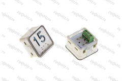 Кнопка (кнопочный модуль) KA302-D-R "15 этаж", квадратная, динамическая красная подсветка, Брайль