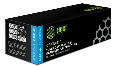 Картридж лазерный Cactus CS-CE411A CE411A голубой (2600стр.) для HP LJ Pro 300, M351, M451, M375