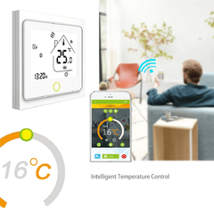 Термостат WiFi Thermostat модели BHT-002-GBLWW (для электрического отопления пола, с подсветкой, белый)