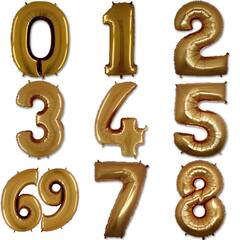 Фольгированные цифры 102 см с гелием (золото - сатин)