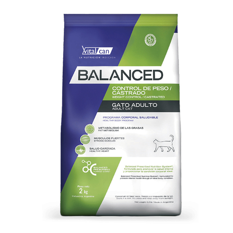 Vitalkan Balanced контроль веса 2 кг сухой корм для кастрированных кошек Виталкан