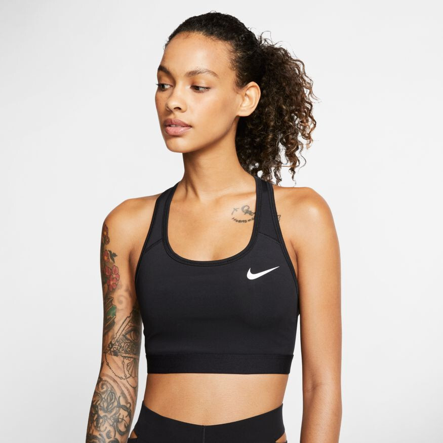 Бюстгальтер спортивный Nike Dri-Fit Swoosh Band Bra Non Pad -  black/black/white – купить за 4 750 руб