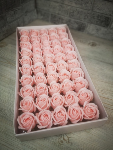 Мыльные розы Теплый розовый 6см. 50шт.