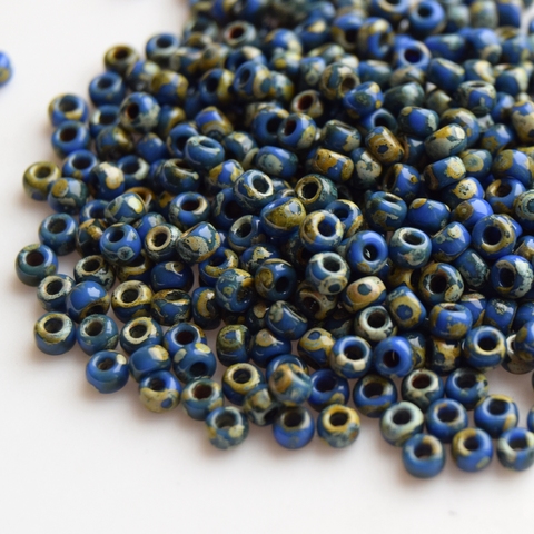 8/0 RR-4516 Бисер круглый Миюки /Miyuki round 8/0 Picasso Opaque Blue