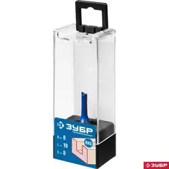 ЗУБР 8 x 19 мм, хвостовик 8 мм, фреза пазовая прямая, Профессионал (28753-8-19)