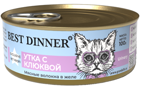 Best Dinner Urinary консервы для кошек (утка с клюквой) 100 гр