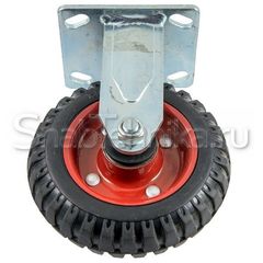 Большегрузная неповоротная колесная опора PRF 200 (200 мм), литая резина с протектором