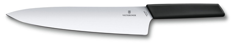 Нож кухонный Victorinox Swiss Modern (6.9013.25B) стальной разделочный лезв.250мм прямая заточка черный блистер