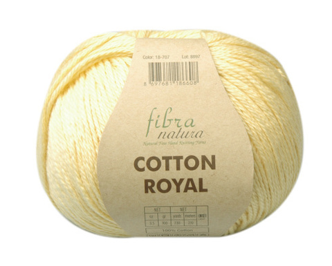 Пряжа Fibra Natura Cotton Royal 707 желтый (уп. 5 мотков)