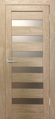 Межкомнатная дверь Бавария 03 ПВХ / Цвет Ясень сонома / Остекление "Сатинато" / Двери Верда
