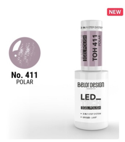 BelorDesign Лак-гель для ногтей Led Tech, тон 411