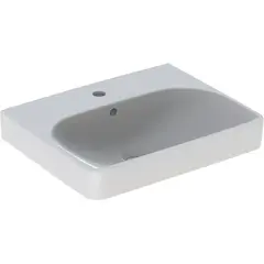 Раковина Geberit Smyle Square: B=55см, T=44см, Отверстие под смеситель=По центру, Перелив=На виду, Белый фото