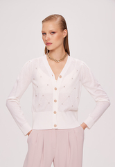 Кардиган укороченный со стразами