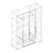 МС "Лео" Шкаф 4-ств. для одежды (Айрон рок/МДФ 3D панель)