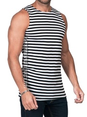 Купить хорошую майку-тельняшку морпеха - Магазин тельняшек.ру 8-800-700-93-18Майка-тельняшка ВМФ (черная полоса) ГОСТ МИНОБОРОНЫ в Магазине тельняшек