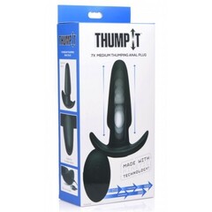 Анальная пробка с вибрацией XR Brands KineticThumping 7X Medium Anal Plug, черный, 13.3х4 см