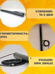 Антенна сотовая LPD 433 МГц мощная круговая врезная малогабаритная Триада-4394 ВА SOTAantenna.ru