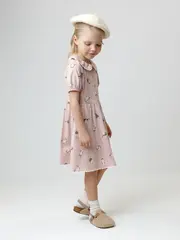 платье  для девочки  КР 5932/розовый лед,кошечки к577